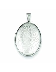 Genuine .925 Sterling Silver Swirls 19mm Oval Locket 2.7 Grams. 100% Satisfaction Guaranteed.