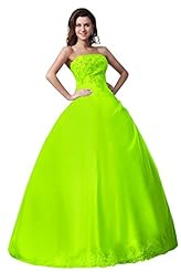 Strapless Taffeta 2015 Cocktail Floor Length  Beaded Applique Lace-Up Sleeveless  Ball Gown Evening Dress/Prom Dress/Quinceanera Dress/Party Dress/Wedding Dress 