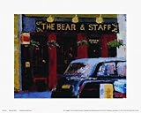 Bear Staff MUSEUM WRAP CANVAS Print With Added Heavy BRUSHSTROKES David Dean 24x18
