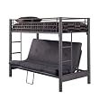 Powell 3" "Matte Black" Textured Twin/Futon Bunk Bed  (G)