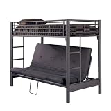 Powell 3 Matte Black Textured Twin/Futon Bunk Bed  (G)