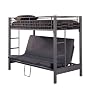 Powell 3" "Matte Black" Textured Twin/Futon Bunk Bed  (G)
