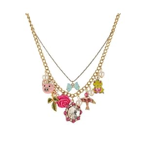Betsey Johnson Rose Garden Charm Necklace