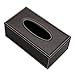 HOMETEK Luxury PU Leather Rectangular Tissue Box Holder Cover Case Tray Pumping for Home Office Car Automotive Brown