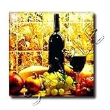 Fruit Food - Wine Bread Cheese Grapes - Tiles