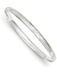 14k 3/16 Wg Florentine Engraved Hinged Bangle, Best Quality Free Gift Box Satisfaction Guaranteed