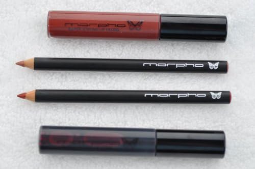 Snap Dragon lip stain, Cho Cho lip gloss, Anamu lip pencil, Zanga lip pencil - Super Staying Lip Stain, Lip Gloss, 2 FREE Lip Pencils - SET of 4 - Morpho Cosmetics - long lasting lip products