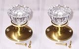 Ice Clear Depression Crystal Glass Dummy/french Knobs
