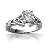 14K White Gold White Diamond Engagement Ring