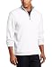 Perry Ellis Men's Long Sleeve 1/4 Zip Mock Sweater, Bright White, Small