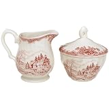 Churchill China Brook Pink Covered Sugar and Creamer Set by Churchill China
