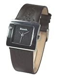 Bench BC0042BR Ladies 3 Hand Quartz with Black Embossed Dial and Brown Strap Watch