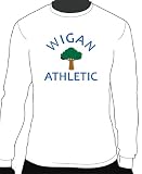 Wigan Athletic Basic Logo Soccer Long Sleeve Tee, Adult Medium - White