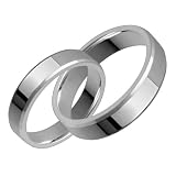 Ashlii Bevelled Edge Titanium Wedding Band Set