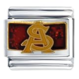 As Arizona State Glitter Licensed Italian Charms Bracelet Link