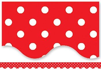 Red Mini Polka Dots Border Trim