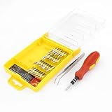 uxcell ドライバービット　メタル製ビット　スロット　滑り止めハンドル　32点セット