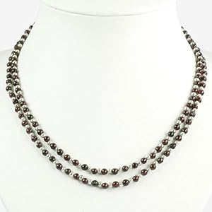 Handmade Two Strand Garnet Necklace by