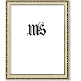 Frame for Picture Photo Diploma or Poster, Solid Wood, Off-white and Gold, style #612