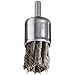 Norton Stem Mounted Knotted End Brush, Carbon Bristles, 0.020" Wire Size, 1/4" Shank Diameter, 1" Diameter (Pack of 1)