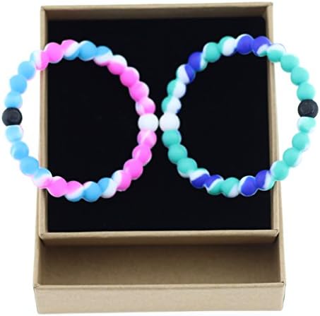 Pink Blue camo Silicone Bracelets set of 2 colors bangles Classic Neon Bracelets Packed in Exquisite Brown Gift Box Perfect As Gift