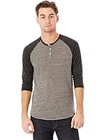 Alternative Men's Raglan Three-Quarter Sleeve Henley Shirt