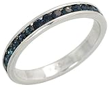 Sterling Silver Eternity Band, w/ September Birthstone, Sapphire Crystal, 1/8 (3mm) wide