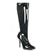 SEDUCE 5 Inch Plain Stretch Knee Boot, Side Zip Black Stretch Patent Pleaser