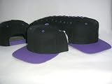 12 New Plain Black & Purple Baseball Wholesale Hats