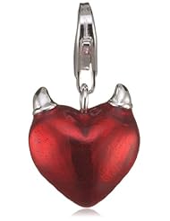 VINANI brand Germany 925 Sterling Silver Charm Pendant Devil Heart red enameled Horns HHTR