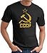 Cccp T-shirt Distressed Hammer Sickle Adult Tee Shirt - Black