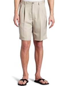 Haggar Men's Cool 18 Gabardine Hidden Expandable Waist Pleat Front Short,String,36