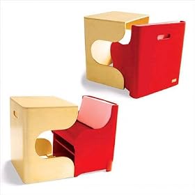 Klick Desk and Cube Chair in Red