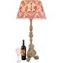 Antique Red Toile Style Designer French decorator lamp and shade imported from France
