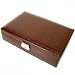 12 Watch Box Brown Leather Croco Grain Large Compartments Lined Pocket