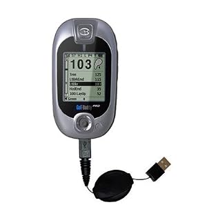 Retractable Usb Cable For The Golf Buddy Pro Gps Range Finder With Power Hot Sync And Charge Capabilities - Uses Gomadic Tipexchange Technology