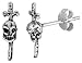 Small Sterling Silver Skull Stud Earrings