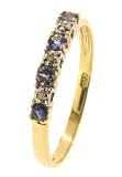 9ct Yellow Gold Tanzanite And Diamond Set 1/2 Eternity Ring