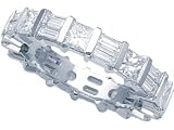 3.20 cts Princess Diamonds Eternity Band - Platinum, 18kt White or Yellow Gold