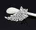 Czech Crystal Rhinestone Floral Wedding Brooch Pin 6.8x4.2cm