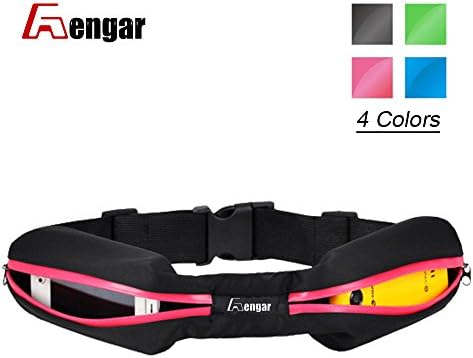 Rengar Running Belt Weather Resistant Waist Pack with 2 Pockets Fit Apple iPhone 6/ 6 plus/ 5/ 5s /5c / Samsung Galaxy for for Men, Women during Workouts Cycling Hiking Walking Running Fitness (Pink)