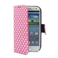 PhoneAdventures Flip Polka Dots Leather Case with Stand for AT&T, Verizon, Sprint, T-mobile Samsung Galaxy S3 - Pink