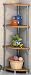 Retro 4 Tier Chrome Corner Rack with Wood Shelf Tops