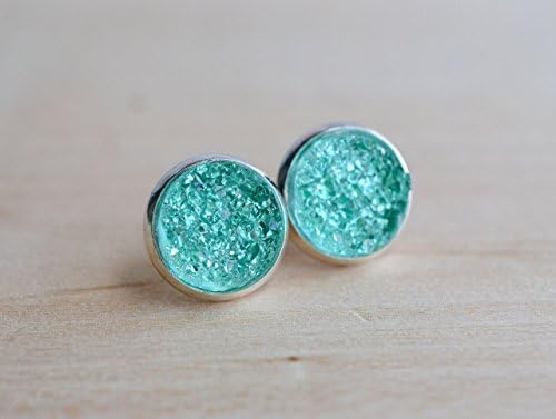 Mint Druzy / Turquoise Druzy Stud Earrings