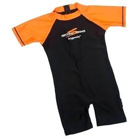 Second Skins :Sunsuit W' Backzip (36 Months) Black/Orange