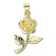 14kt Yellow Gold Rose Charm Pendant