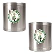 Boston Celtics 2pc Stainless Steel Can Holder Set - Primary Logo NBA Basketball