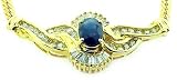 Diamond and Sapphire 14k Gold Necklace