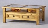 Corona 2 Draw Coffee Table With Glass Top
