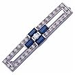 14Kt White Gold Celestial Sapphire and Diamond Brooch Pin